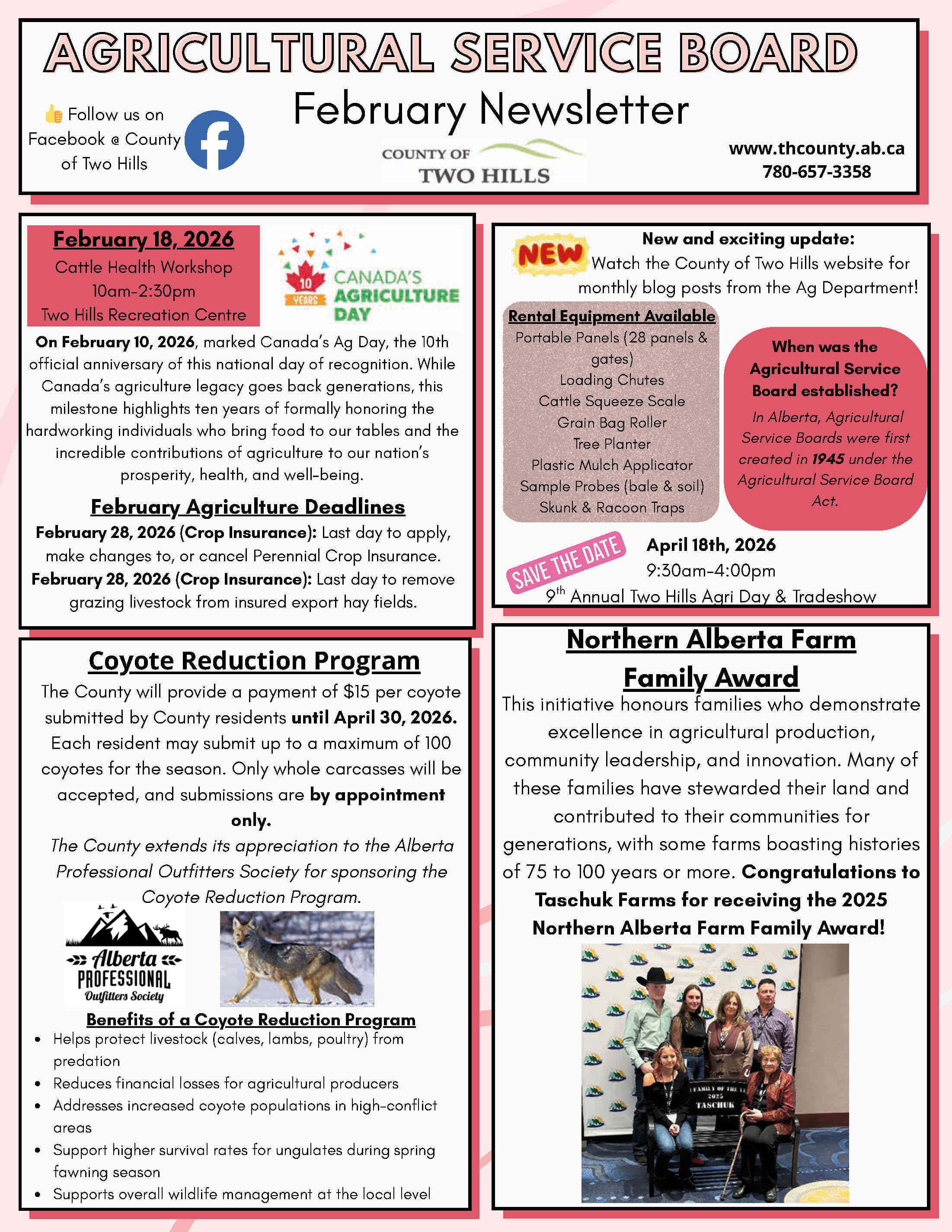 February and March Newsletter Page 1