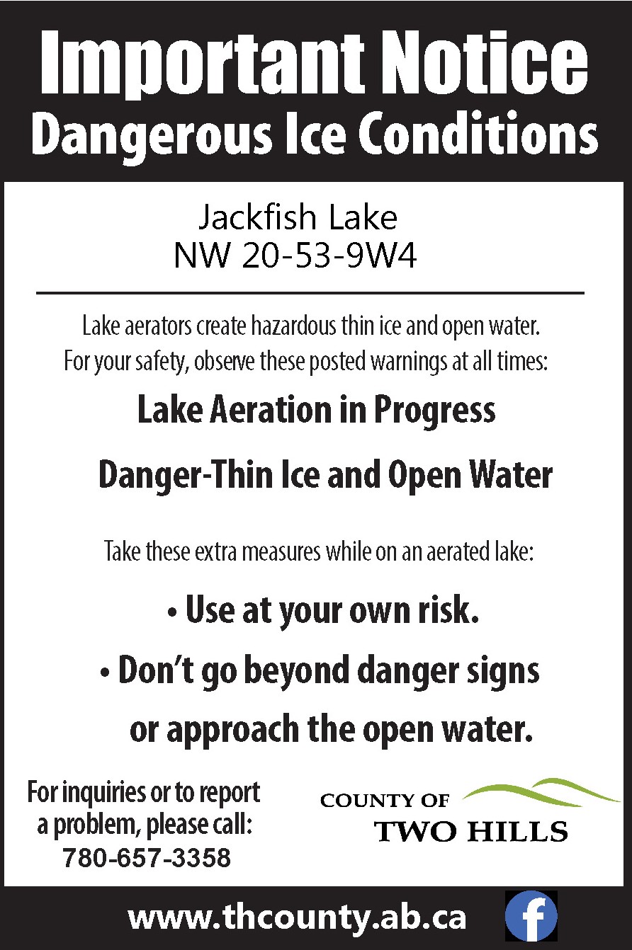 Jackfish Lake Dangerous Ice Conditions