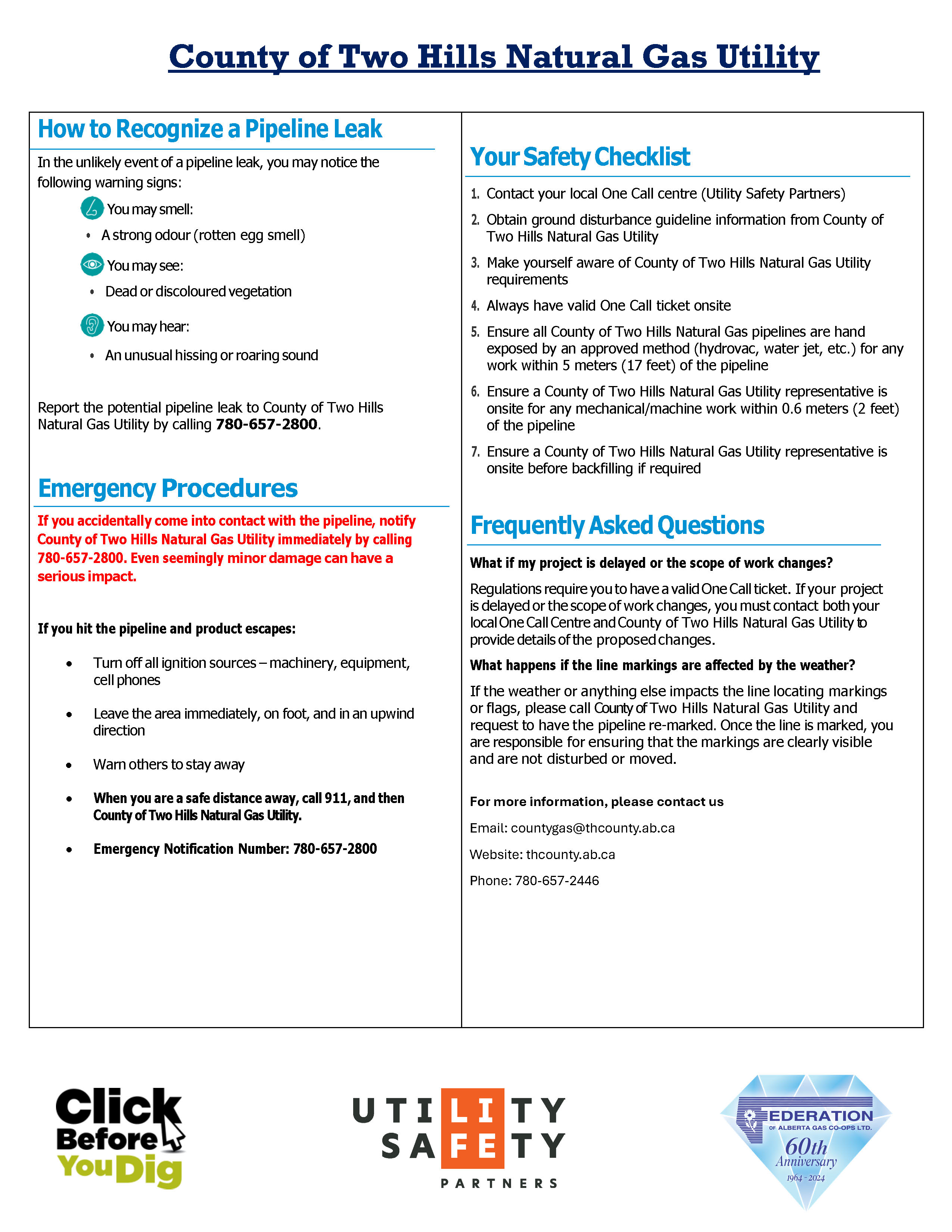 Damage Prevention Information Sheet Page 2