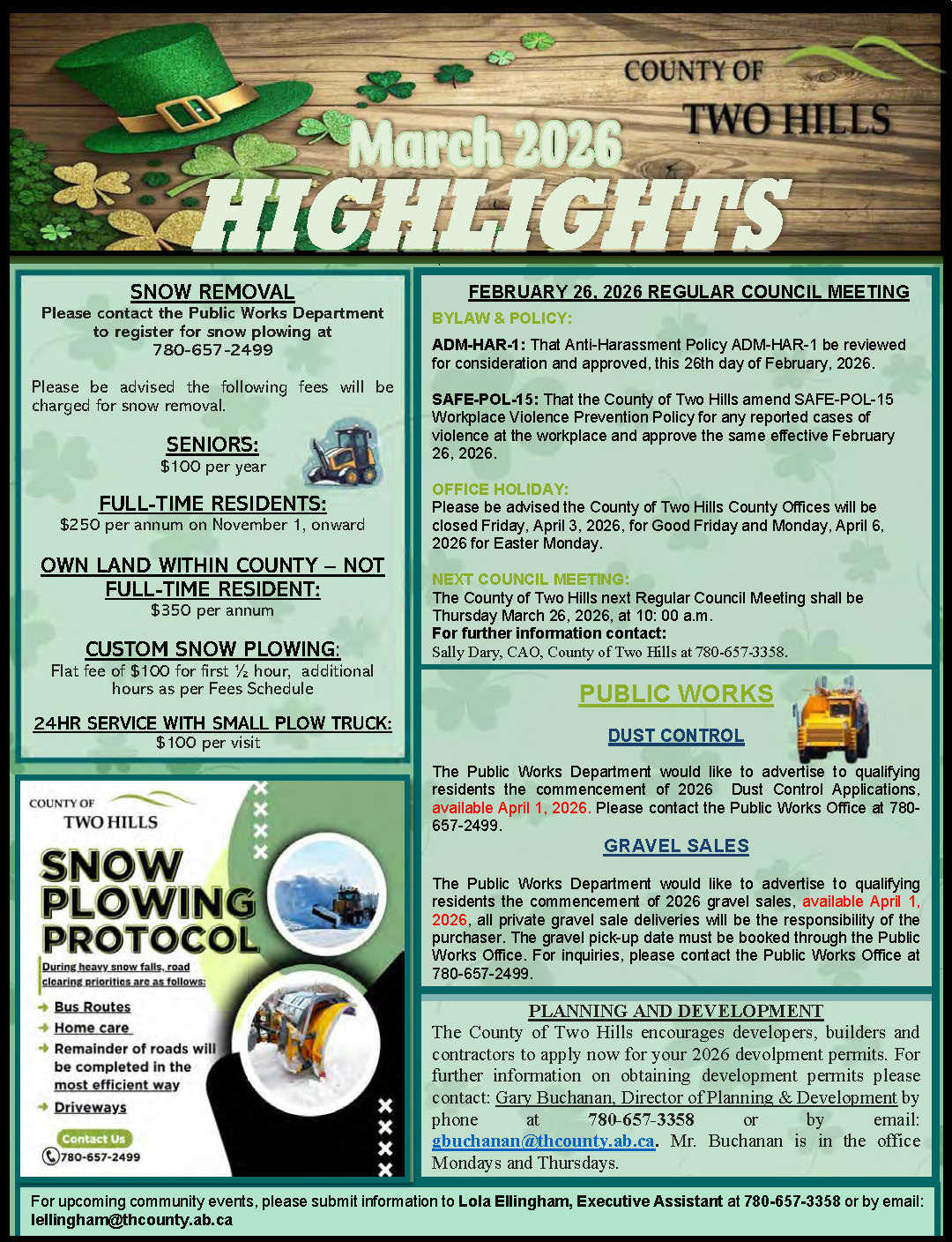 March 2026 Highlights Newsletter, Page 1
