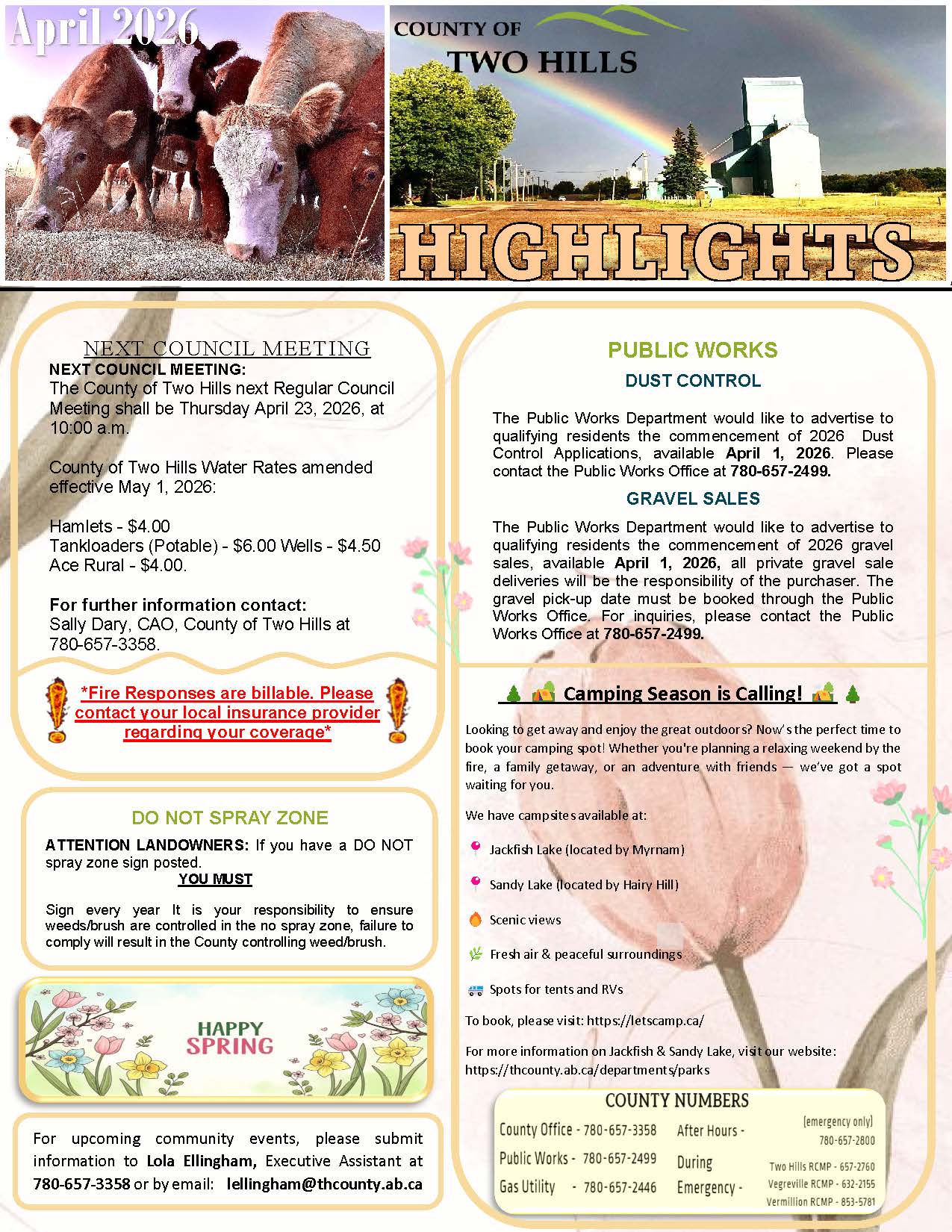 April 2026 Highlights Newsletter, Page 1