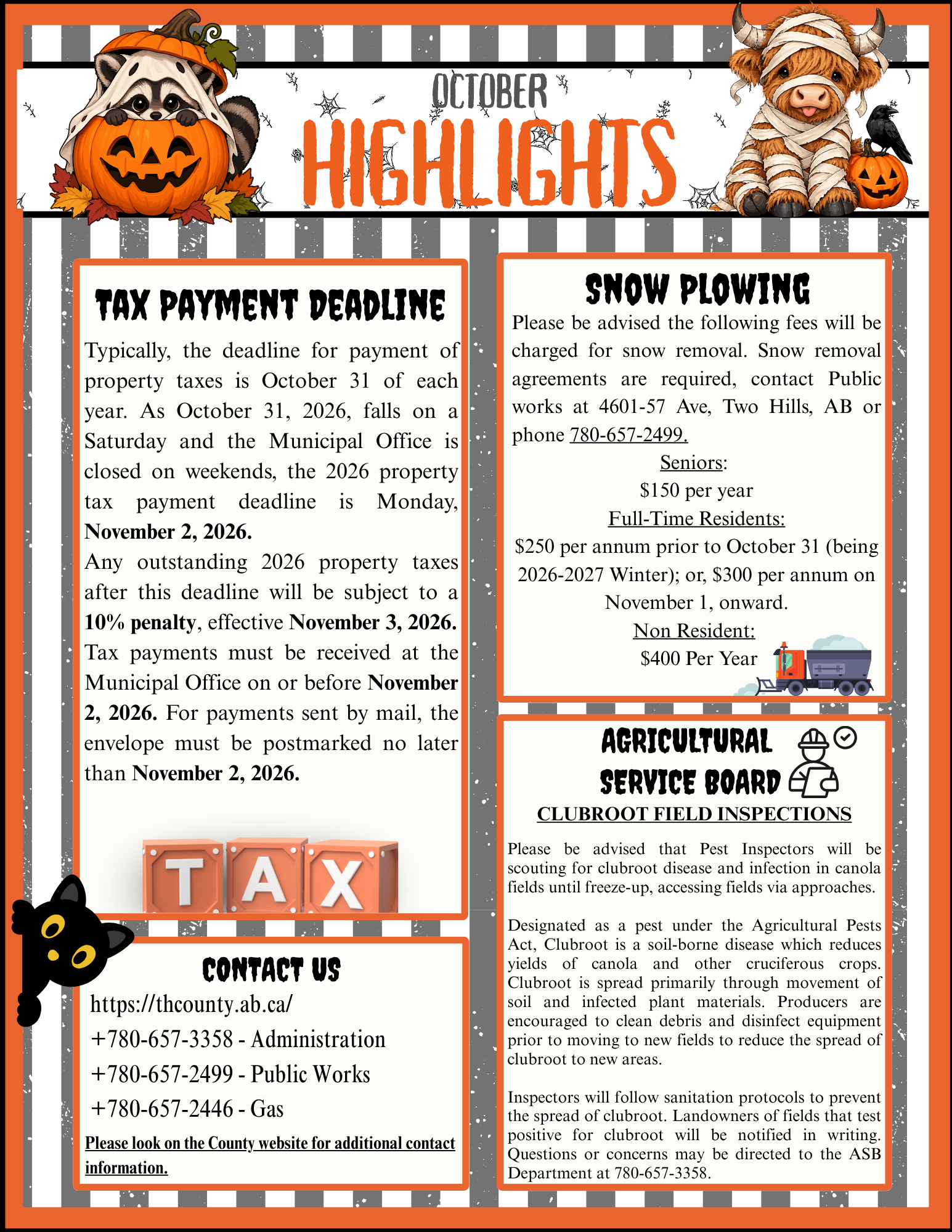 October 2026 Highlights Newsletter, Page 1