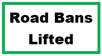 Road Bans Lifted